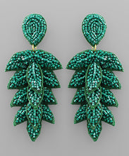 Load image into Gallery viewer, Bead Marquise Leaves Earrings
