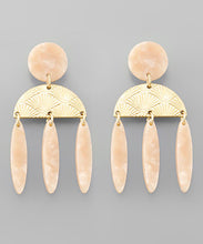 Load image into Gallery viewer, Half Moon 3 Oval Dangle Earrings
