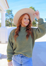 Load image into Gallery viewer, Patti Mock Neck Knit Sweater- Olive
