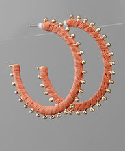 Load image into Gallery viewer, Raffia Flat Hoops

