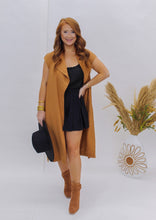 Load image into Gallery viewer, Aspen Belted Long Vest- Camel
