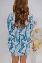 Load image into Gallery viewer, Marble Print Button Down Shirt- Blue
