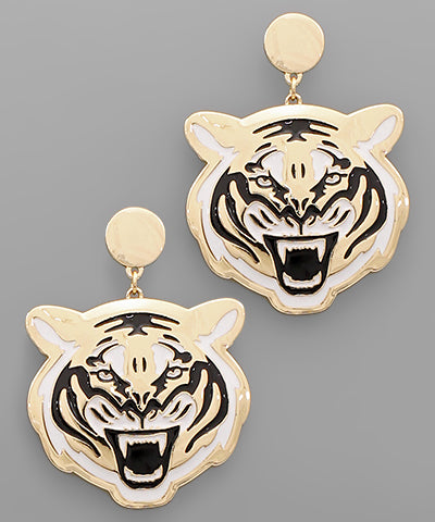 Epoxy Tiger Earrings