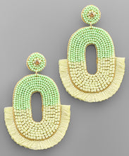 Load image into Gallery viewer, Oval Seed Beads Tassel Earrings
