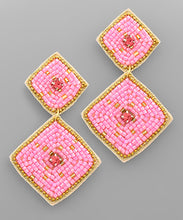 Load image into Gallery viewer, 2 Beaded Square Earrings

