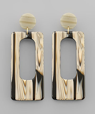 Acetate Rectangle Earrings