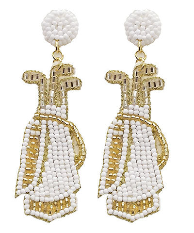 Beaded Caddy Golf Bag Earrings