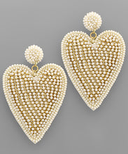 Load image into Gallery viewer, Beaded Heart Dangle Earrings

