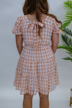 Load image into Gallery viewer, Day Fun Gingham Dress- Peach
