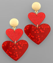Load image into Gallery viewer, Double Heart Drop Earrings
