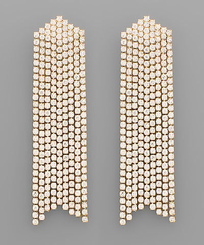 Crystal Row Drop Earrings