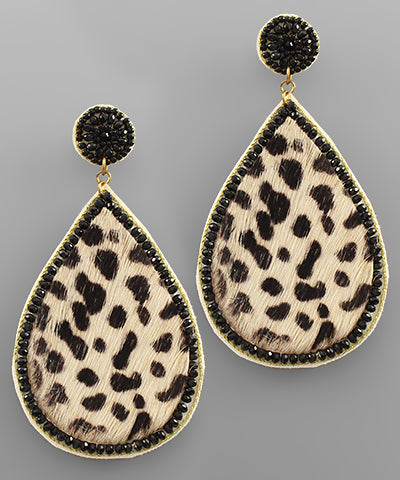 Cheetah Print Leather Earrings