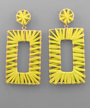 Load image into Gallery viewer, Raffia Oversize Rectangle Earrings
