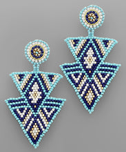 Load image into Gallery viewer, Patterned 2 Traiangle Bead Earrings
