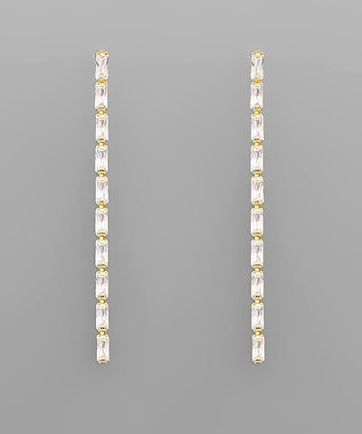 Baguette Crystal Drop Earrings