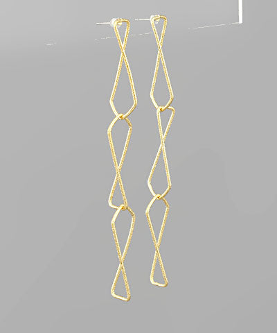 Twisted 3 Pentagon Drop Earrings