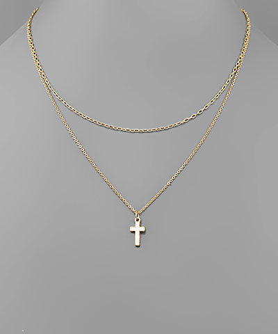 Layered Dainty Cross