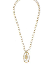 Load image into Gallery viewer, Long Wood Necklace with Triple Hexagon Pendant
