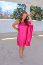 Load image into Gallery viewer, Tabatha Animal Print One Shoulder Dress- Hot Pink
