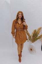 Load image into Gallery viewer, Fall Night Corduroy Dress- Camel
