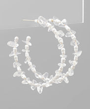 Load image into Gallery viewer, Chip Stone &amp; Pearl Hoops
