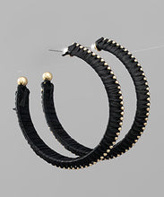 Load image into Gallery viewer, Raffia Wrapped Hoops
