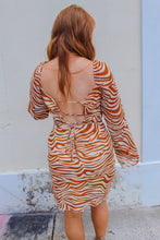 Load image into Gallery viewer, Sneak Peek Animal Print Mini Dress- Camel
