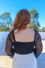 Load image into Gallery viewer, Shirley Mesh Star Bodysuit- Black
