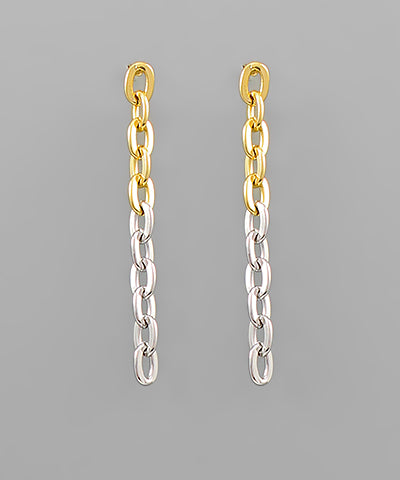 Two Tone Chain Earrings