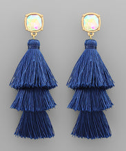 Load image into Gallery viewer, Bead &amp; 3 Layer Tassel Earrings
