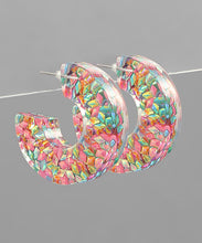 Load image into Gallery viewer, Sequined Resin Hoops
