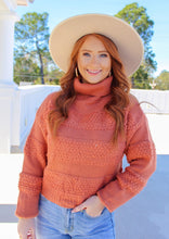 Load image into Gallery viewer, Tatum Turtle Neck Crop Sweater- Terra Cotta
