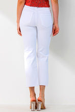 Load image into Gallery viewer, High Rise Crop Slim Straight Leg Distressed Jean - White
