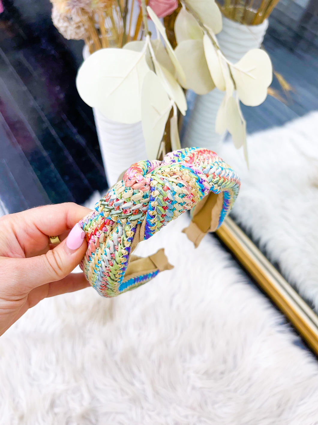 Knot Raffia Headband- Multi