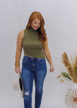 Load image into Gallery viewer, Moss Asymmetrical Knit Tank- Olive
