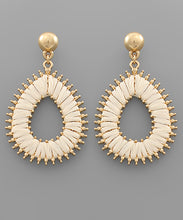 Load image into Gallery viewer, Raffia Wrapped Teardrop Earrings
