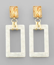 Load image into Gallery viewer, Acrylic &amp; Glass Square Earrings
