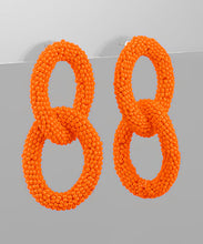 Load image into Gallery viewer, Oval Linked Seed Beads Earrings
