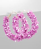 Flower Sequin Hoops