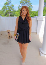 Load image into Gallery viewer, Carley Cowl Neck Romper- Black
