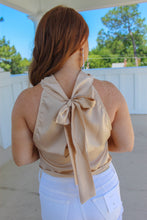 Load image into Gallery viewer, Clea Sleeveless Halter Top- Champagne
