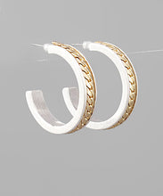 Load image into Gallery viewer, Twotone Chain Hoops 30mm
