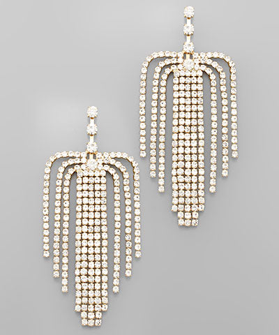 Rhine Stone Tassel Earrings