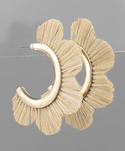 Load image into Gallery viewer, Raffia Flower Cut Hoops
