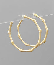 Load image into Gallery viewer, Metal Bamboo Open Hoops

