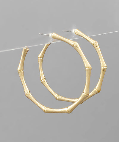 Metal Bamboo Open Hoops