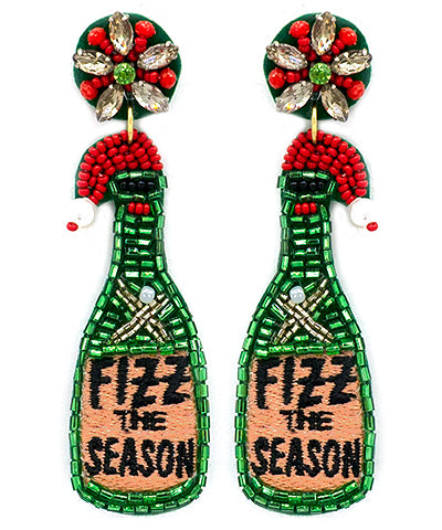 Xmas FIZZ Bottle Earrings