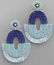Load image into Gallery viewer, Oval Seed Beads Tassel Earrings
