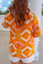 Load image into Gallery viewer, Nolan Aztec Button Down- Orange/Pink

