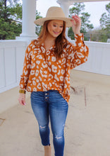 Load image into Gallery viewer, Savvy Animal Print Button Down Shirt-Camel
